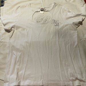 Harley-Davidson White Embossed Logo Tee